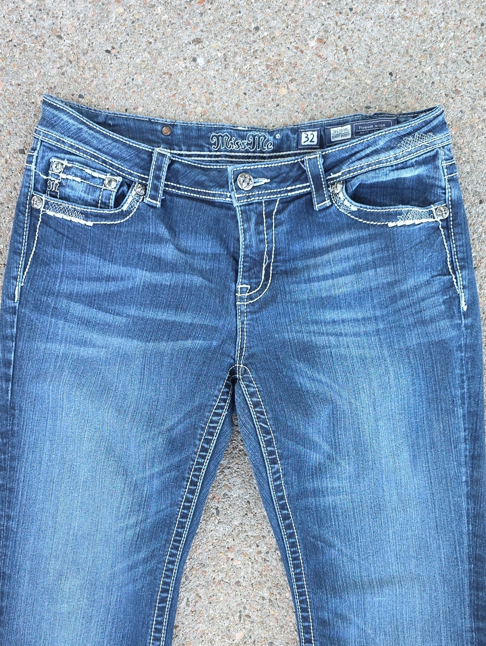 Miss Me JE5759EL Embellished Bling Rhinestone Easy Bootcut Jeans Size 32 - Picture 7 of 16
